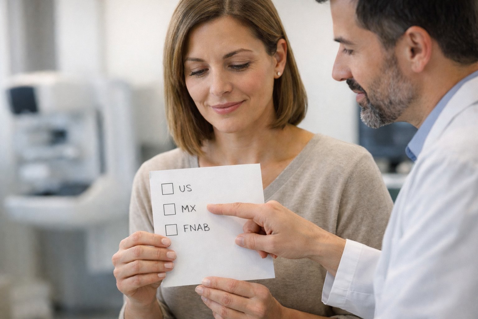 Esami di approfondimento per riscontro di nodulo palpabile al seno