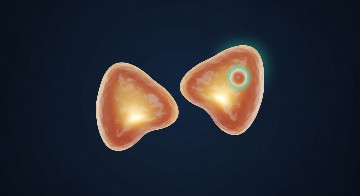 Render 3D di una ghiandola surrenale stilizzata con nodulo che rappresenta un incidentaloma surrenalico, evidenziato da alone luminoso su sfondo blu notte
